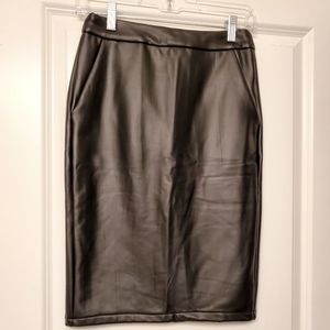 Black Faux Leather Skirt